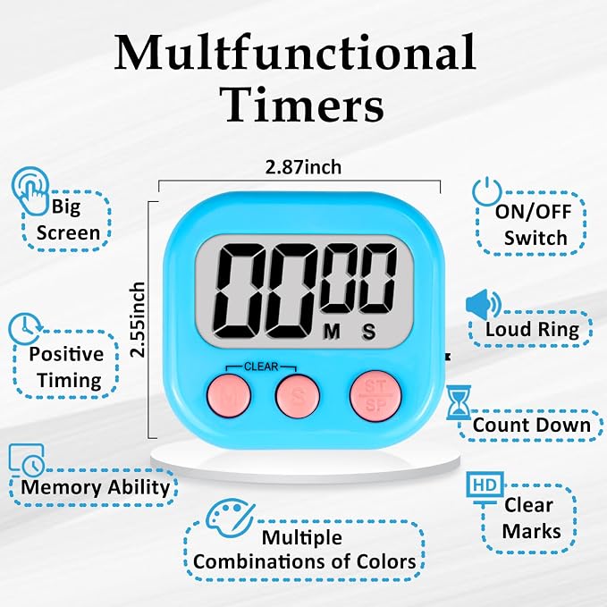 ZILLEEN Classroom Timers for Kids Classroom Magnetic Digital Kitchen Timers for - Image 6