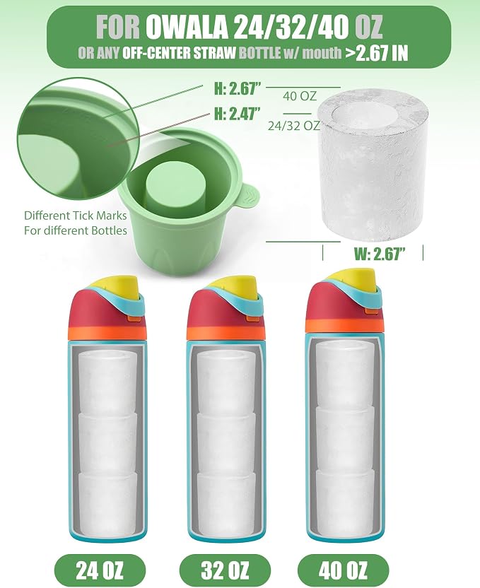 Ice Molds for Owala 24-40oz, Food-Grade Soft Silicone, No White Residue - Image 2