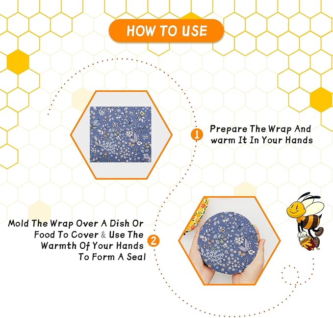 Beeswax Wrap, Beeswax Wraps For Food, Sustainable, Beeswax Food Wrap for - Image 5