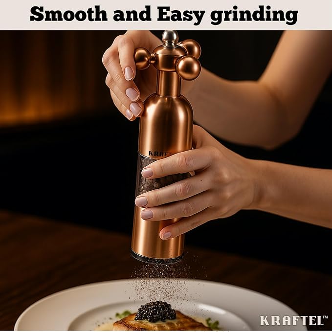 Premium 8" Salt and Pepper Grinder 2PK. Large Peppermill - Image 7