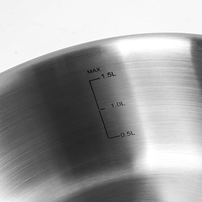 1.5 QT Saucepan with Lid, 3-Ply Stainless Steel Saucepan, Induction Compatible - Image 3