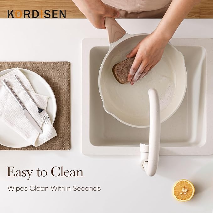 Kordisen Ceramic Non Stick Frying Pans Skillet, 9.5 Inch Ceramic Frying Pan - Image 6