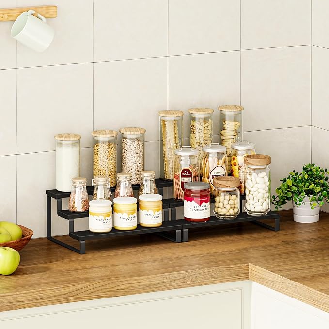 Giikin 3 Tier Spice Rack, Cabinet Organizer Shelf Kitchen Counter Storage - Image 2