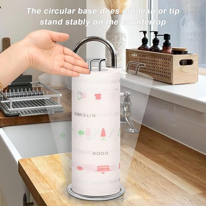 NearMoon Paper Towel Holder, Sturdy Paper Towel Stand Dispenser-All Metal - Image 5