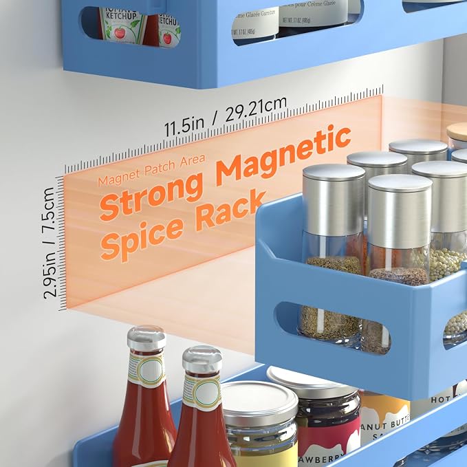 Sevenblue 4 Pack Strong Magnetic Spice Rack - Image 2