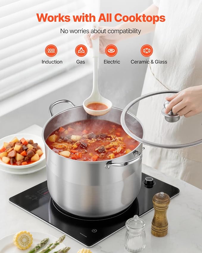 VEVOR Stainless Steel Stock Pot, 16QT Stainless Steel Stockpot - Image 4