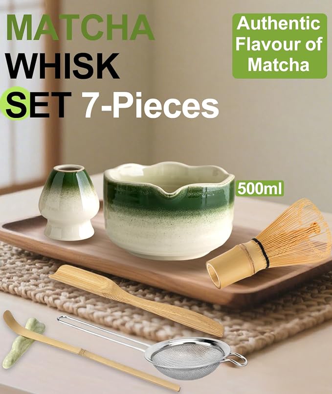JBER Matcha Whisk Set, Ceramic Matcha Set Includes Bowl, Matcha Whisk and Holder - Image 2