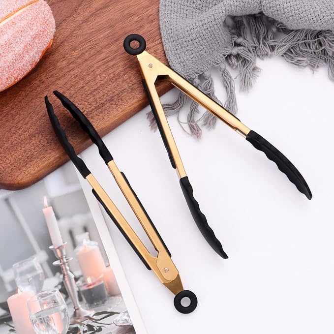 4-Piece Kitchen Food Tongs 7" Mini Silicone Serving Tongs - Image 6