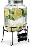 2 Gallon Glass Drink Dispenser, Beverage Dispenser by RuileMei