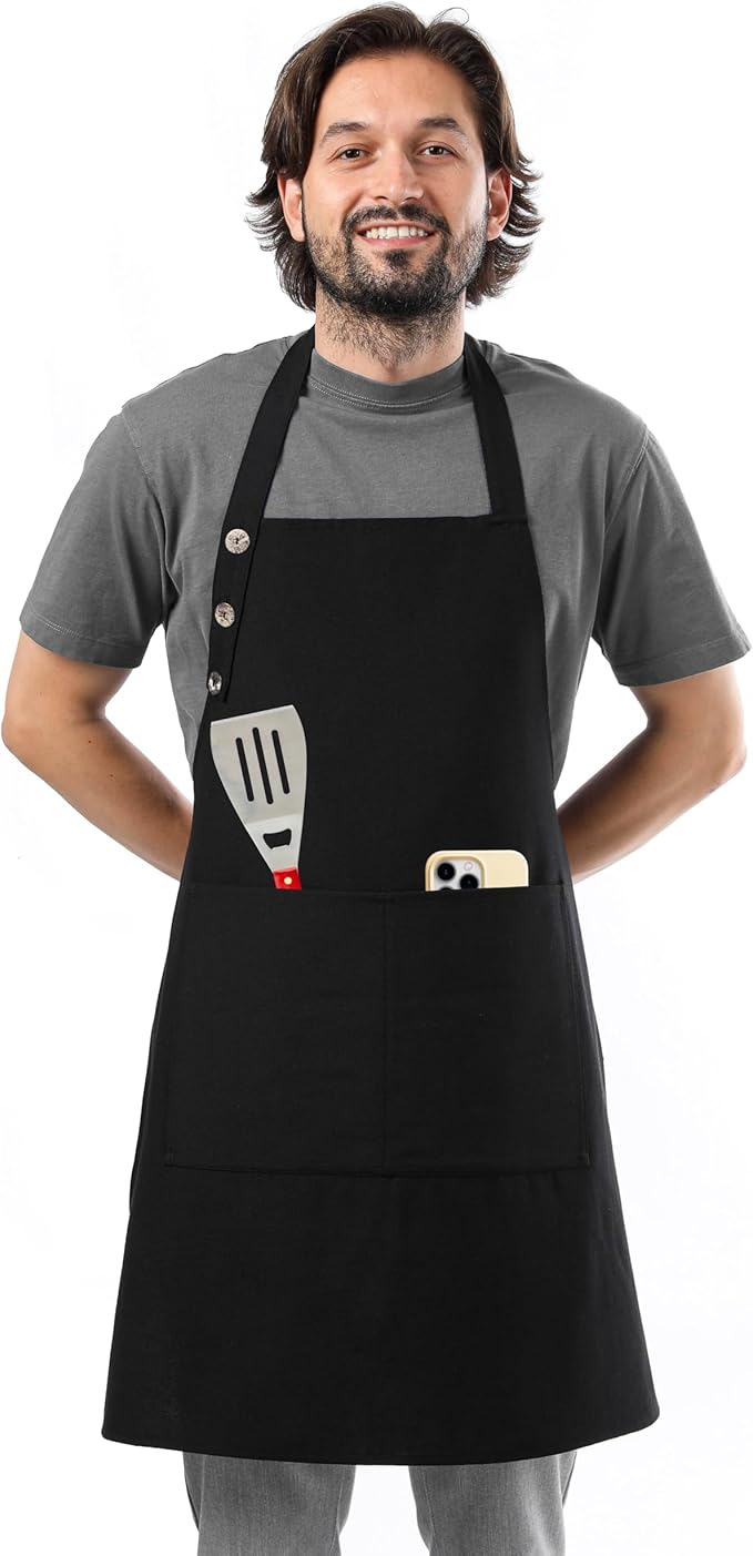 TOSHE Kitchen Apron Waterdrop Resistant Cotton Apron by TOSHE