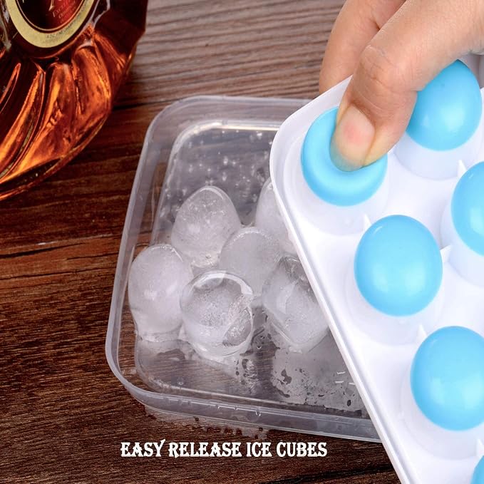 Ice Cube Trays Easy Release-Odor free, Spill Resistant Lid Included, 2 Pack - Image 4