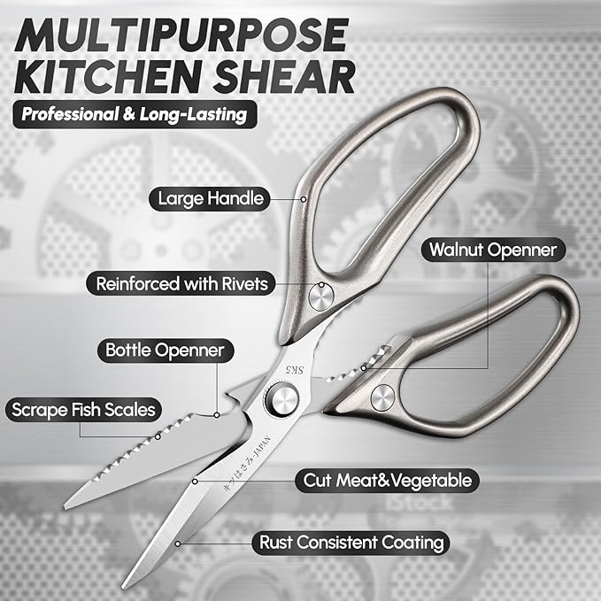 SSGP Kitchen Shears Set, All Purpose Heavy Duty Poultry Shears, Sharp Japanese - Image 3