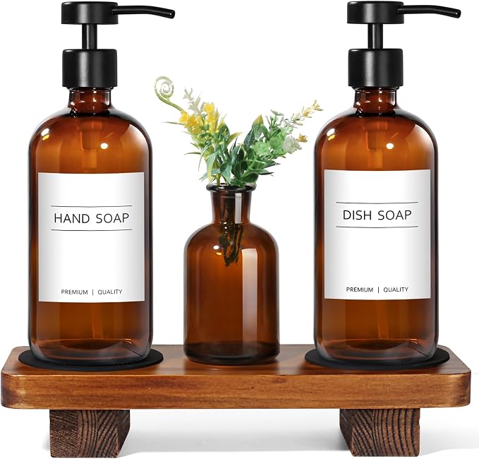KASUNTING Amber Glass Soap Dispenser by ALPIRIRAL