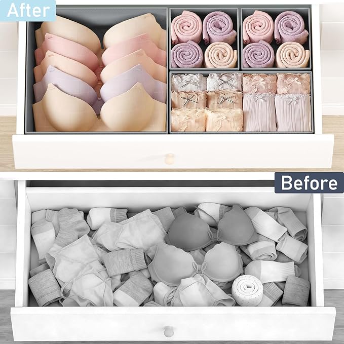 DIMJ Drawer Organizer Clothes, 28 Pack Dresser Organizer, Foldable Closet - Image 6
