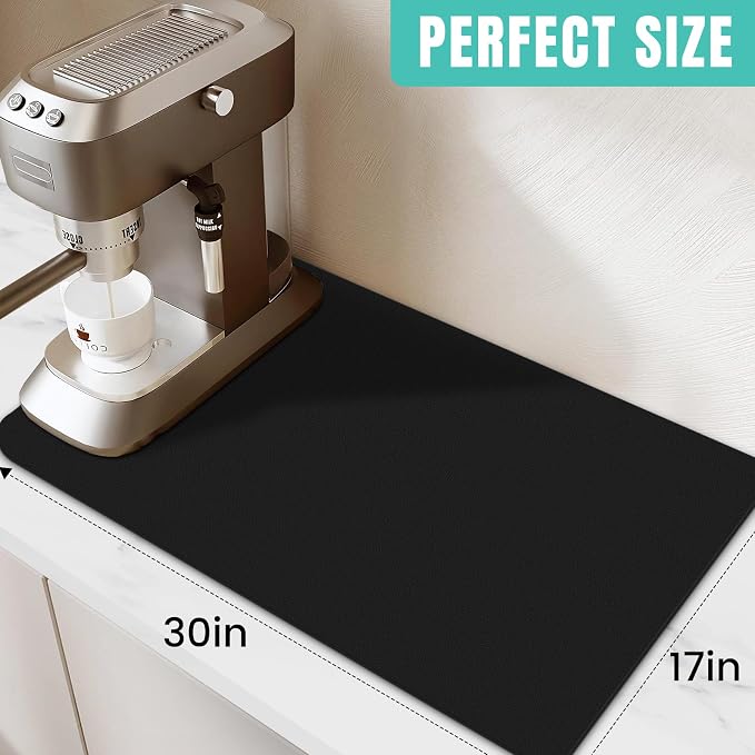 WISELIFE Coffee Mat Super Absorbent Dish Drying Mat Coffee Bar Accessories Match - Image 2
