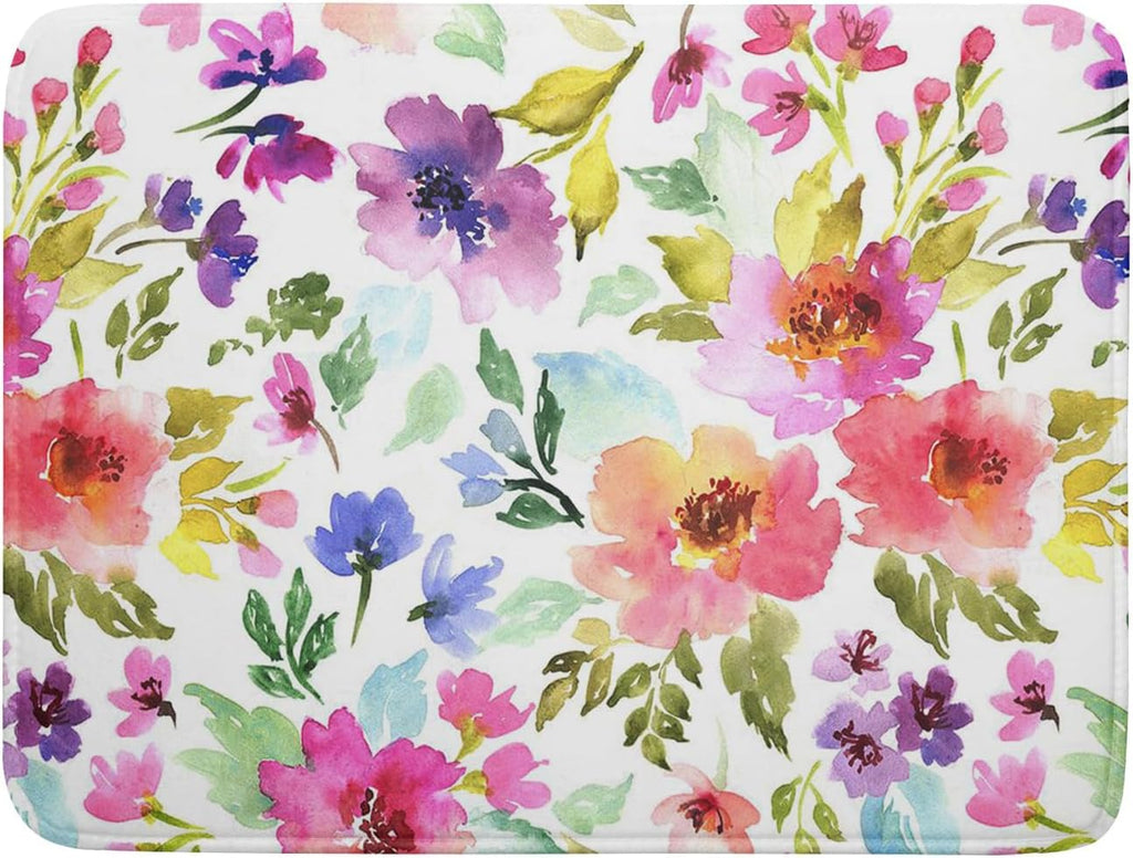 Spring Floral Dish Drying Mat for Kitchen Counter Flower Microfiber
