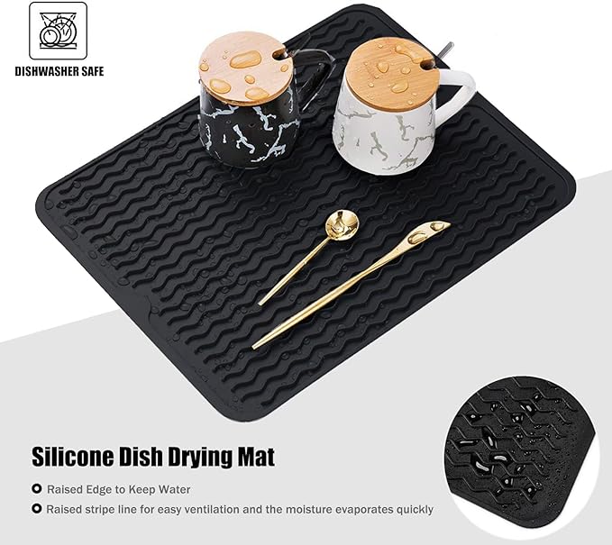 Large 17" x 14" Silicone Dish Drying Mat - Image 3