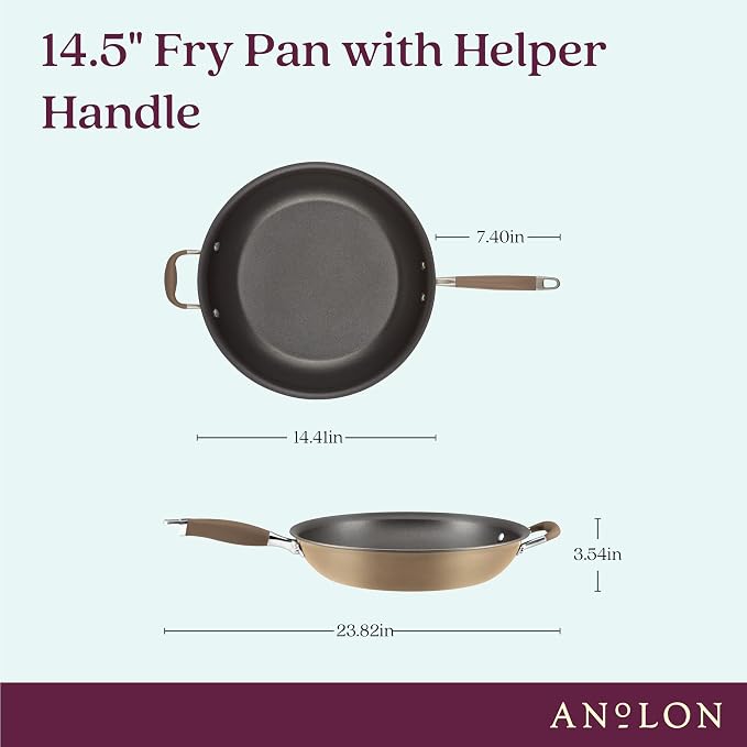Anolon Advanced Home Hard Anodized Nonstick Frying Pan, 14.5 Inch – Large - Image 2