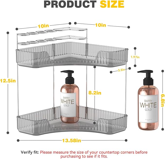 Asayuee 2-Tier Corner Bathroom Counter Organizer - Image 2