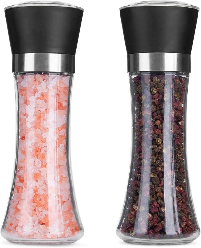 Hotder Premium Pepper and Salt Grinder Set of 2-Refillable Coarseness by Hotder