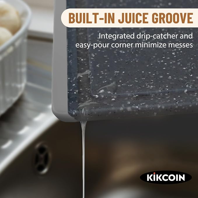 Kikcoin Plastic Cutting Boards for Kitchen, 3-Piece Large Cutting Board Set - Image 3