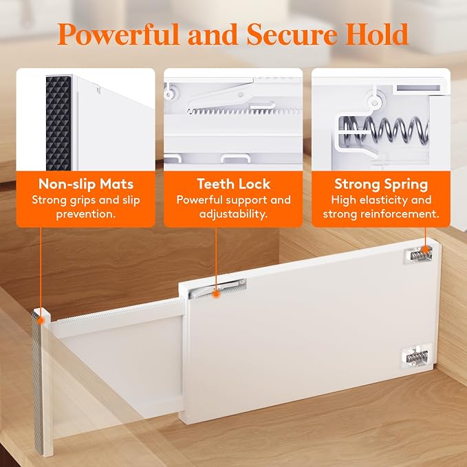 Lifewit 4 Pack 6" High Drawer Dividers 34-56cm/13.5-22" Adjustable Drawer - Image 4