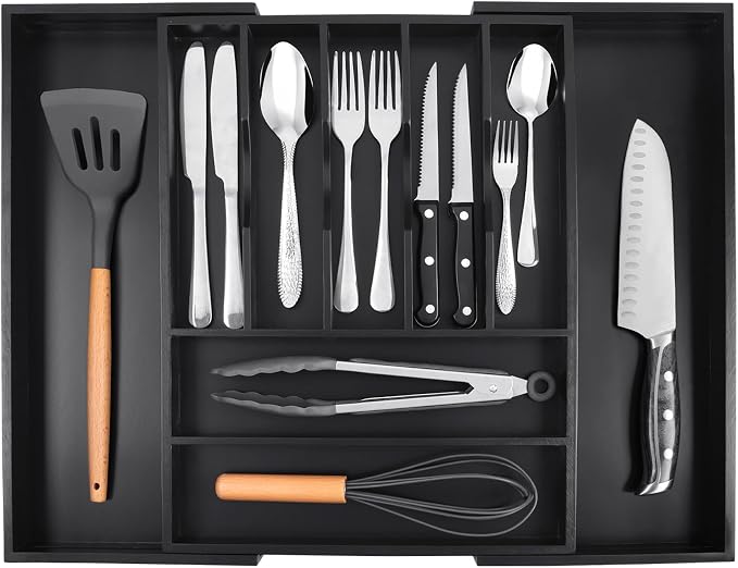 Bellsal Large Premium Bamboo Silverware Organizer - Image 8