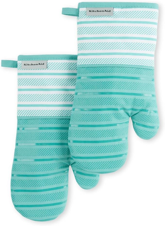 KitchenAid Albany Oven Mitt 2-Pack Set, Aqua Sky by KitchenAid