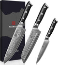 KEEMAKE Damascus Kitchen Knife Set, 67 Layers Damascus Chef Knives, Gift Box by KEEMAKE
