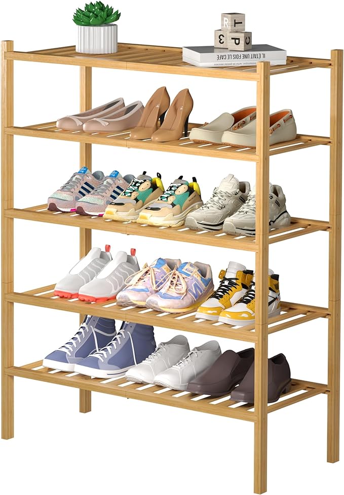 ROMGUAR CRAFT 5 Tier Bamboo Shoe Rack by ROMGUAR+CRAFT