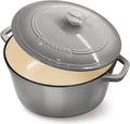 MUELLER HOME 4.5 QT Enameled Cast Iron Dutch Oven, Heavy-Duty Casserole Dish by MUELLERHOME
