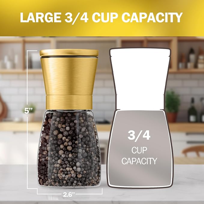 Home EC Original Gold Salt and Pepper Grinder Set of 2 - Image 2