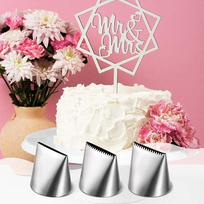 Ptwola 3 PCS Piping Tips Set Large Frosting Piping Kit Stainless Steel Cake - Image 7