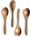 4 PCS Small Wooden Spoons, 5.8 Inch Honey Spoons by HEFILD
