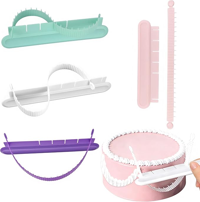 4PCS Cake Arch Guide Tool, Adjustable Fondant Cake Arc Ruler, Practical Baking by BADAO