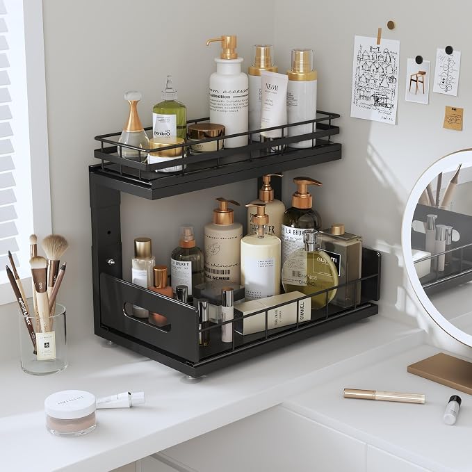 Under Sink Organizer Upgrade To Professional Rails, 2-Tier Dual Pull Out - Image 9