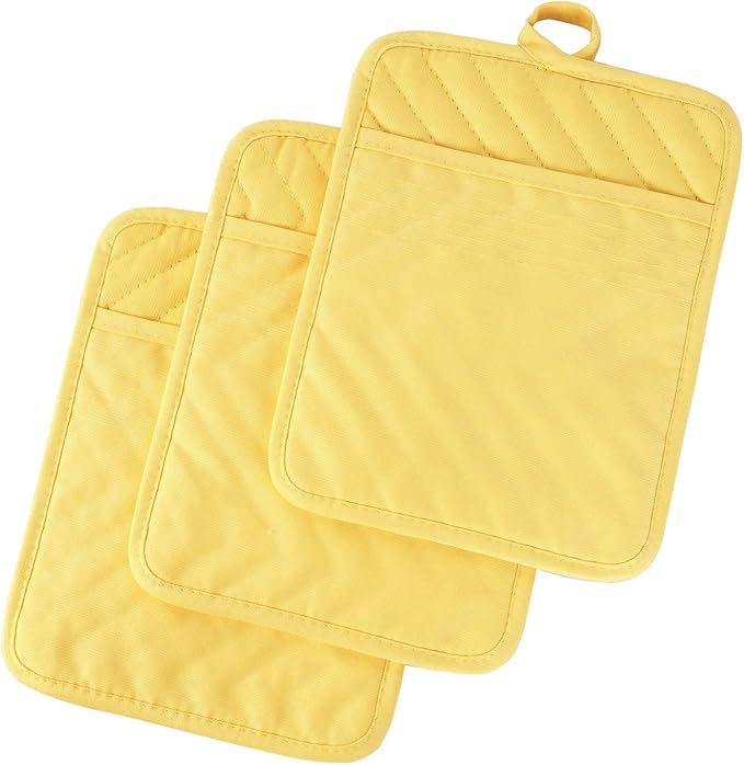 Anyi Pot Holders and Oven Mitts 7" X 9" Heat Resistant Cotton Pocket Pot Holder by Unknown