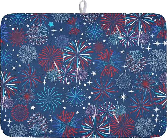 4th of July Patriotic Dish Drying Mat by Unknown