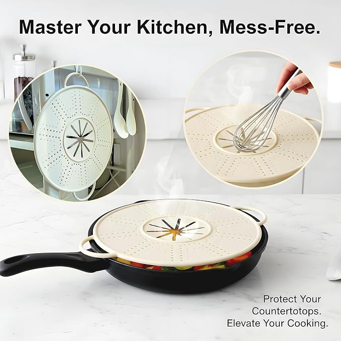 Silicone Splatter Screen for Frying Pans, Oil Splash Guard Cover - Image 5