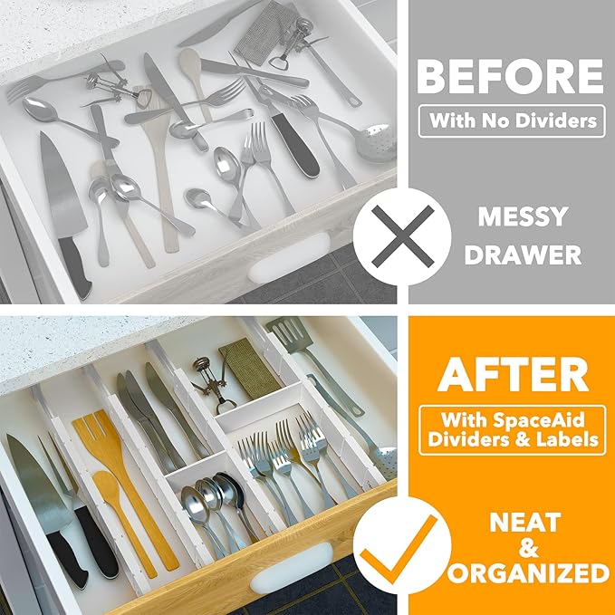 SpaceAid Bamboo Drawer Dividers - Image 2
