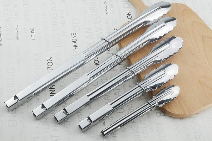 HINMAY Stainless Steel Cooking Grilling Tongs Extra Long Camp Dutch Oven Tongs - Image 5