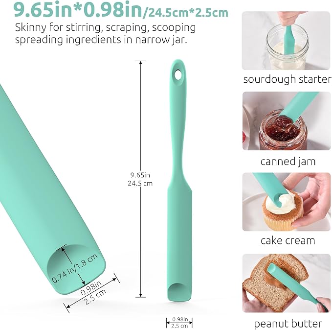 U-Taste Silicone Jar Spatula for Sourdough Starter: Long Skinny Food-Grade Jam - Image 2