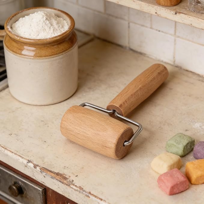 Small Rolling Pin, Wooden Dough Roller, Non-Stick Pizza Roller, T Type Rolling - Image 8