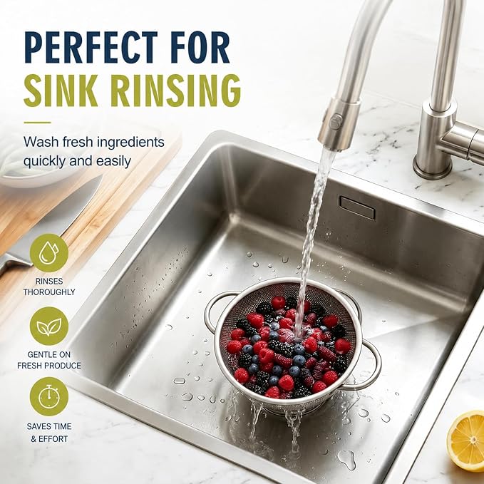 Palksky Small Colander Set of 2, 800 mL / 0.85 Qt Stainless Steel Mini Colanders - Image 6