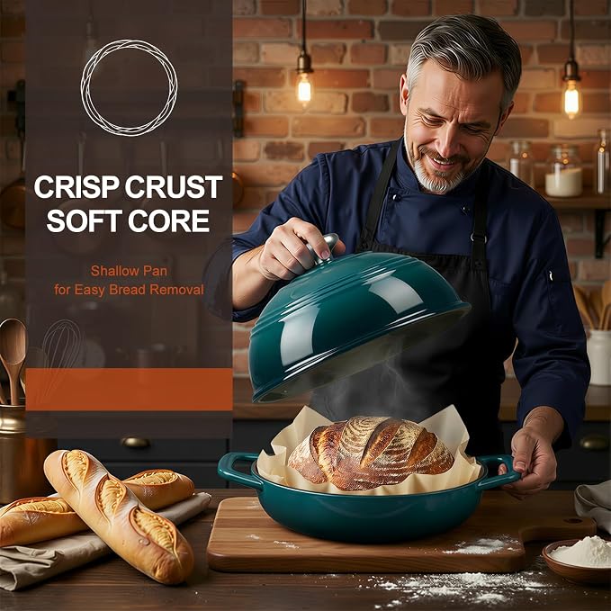 Overmont Enameled Cast Iron Bread Oven - 6QT Bread Dutch Oven - Image 7