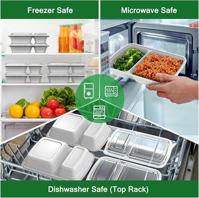 Dealusy 50 Pack 28 oz Meal Prep Containers Reusable - Image 5