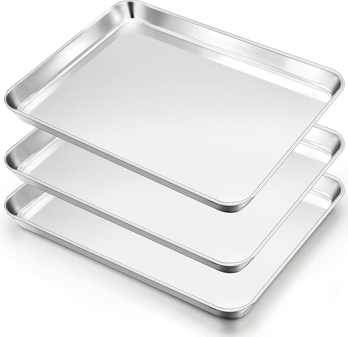 E-far Cookie Sheets Set of 3, 18”x13” Stainless Steel Baking Sheet Pans by E-far