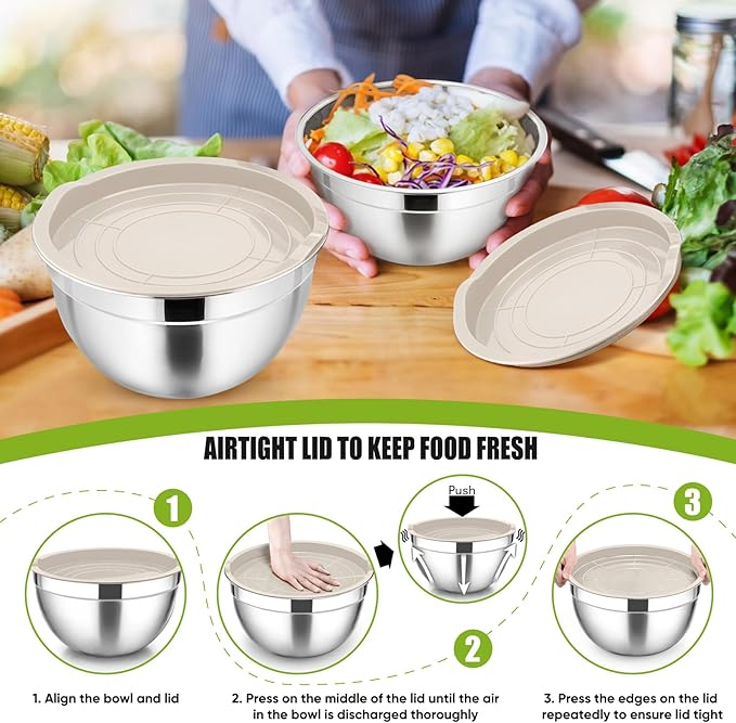 P&P CHEF Khaki Mixing Bowls - Image 7
