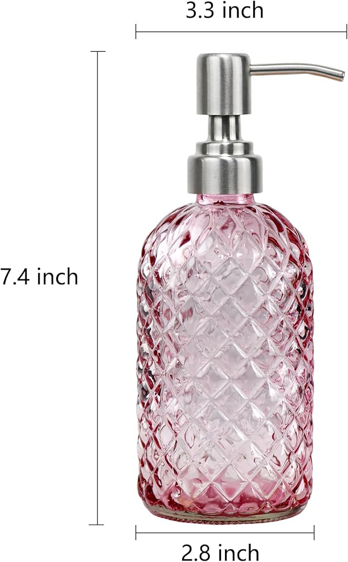 16 oz Soap Dispenser with 304 Rustproof Stainless Steel Pump, Bathroom - Image 3