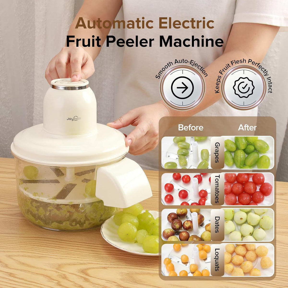 JOYHILL Electric Grape Peeling Machine, Automatic Fruit and Garlic